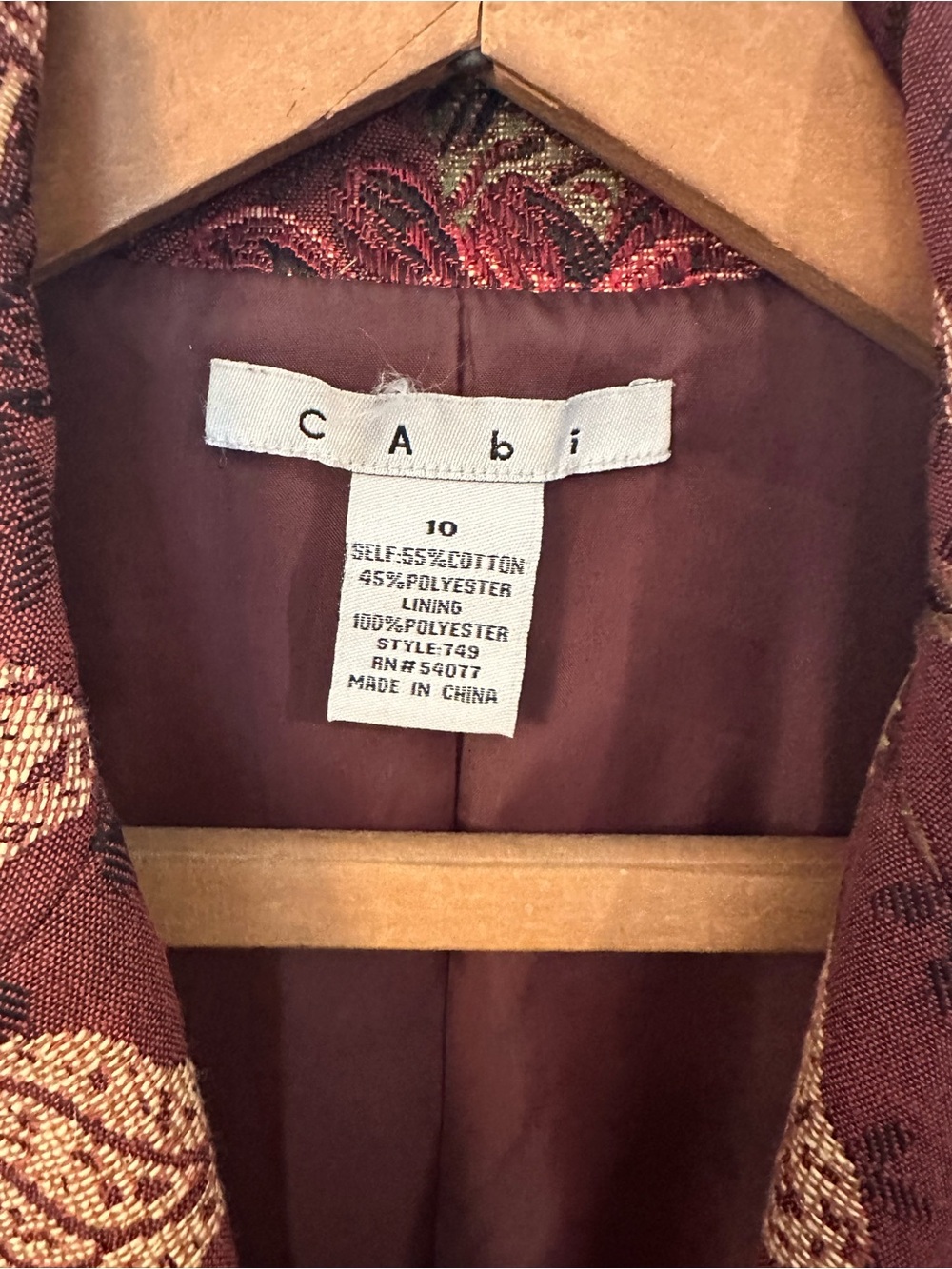 CAbi Floral-Embroidered Trench Coat in Rust and Mustard - Picture 3 of 6